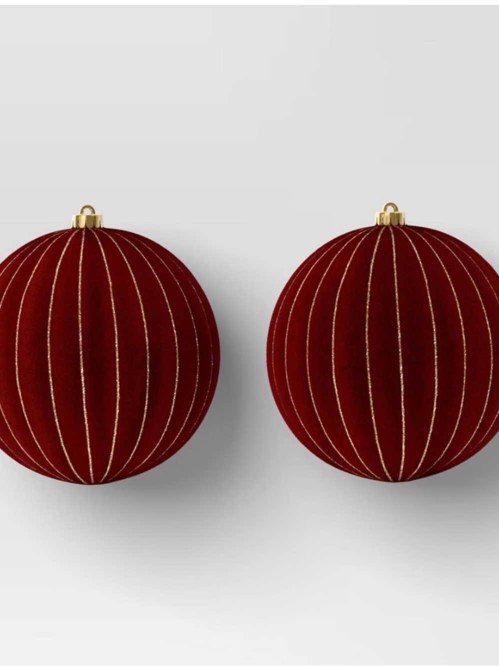 Wondershop XL Velvet Christmas Ornaments Burgundy with Gold Accents Set of 2